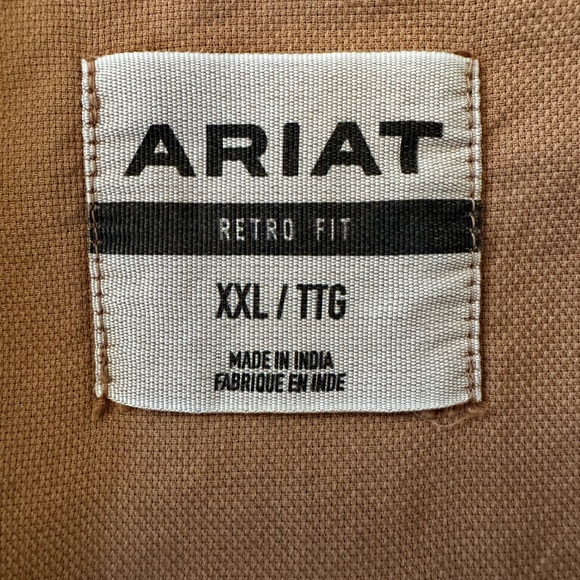 ARIAT Mens Ace Retro Snap Long Sleeve Shirt XXL / 2XL Western Cowboy 100% Cotton - Picture 9 of 16